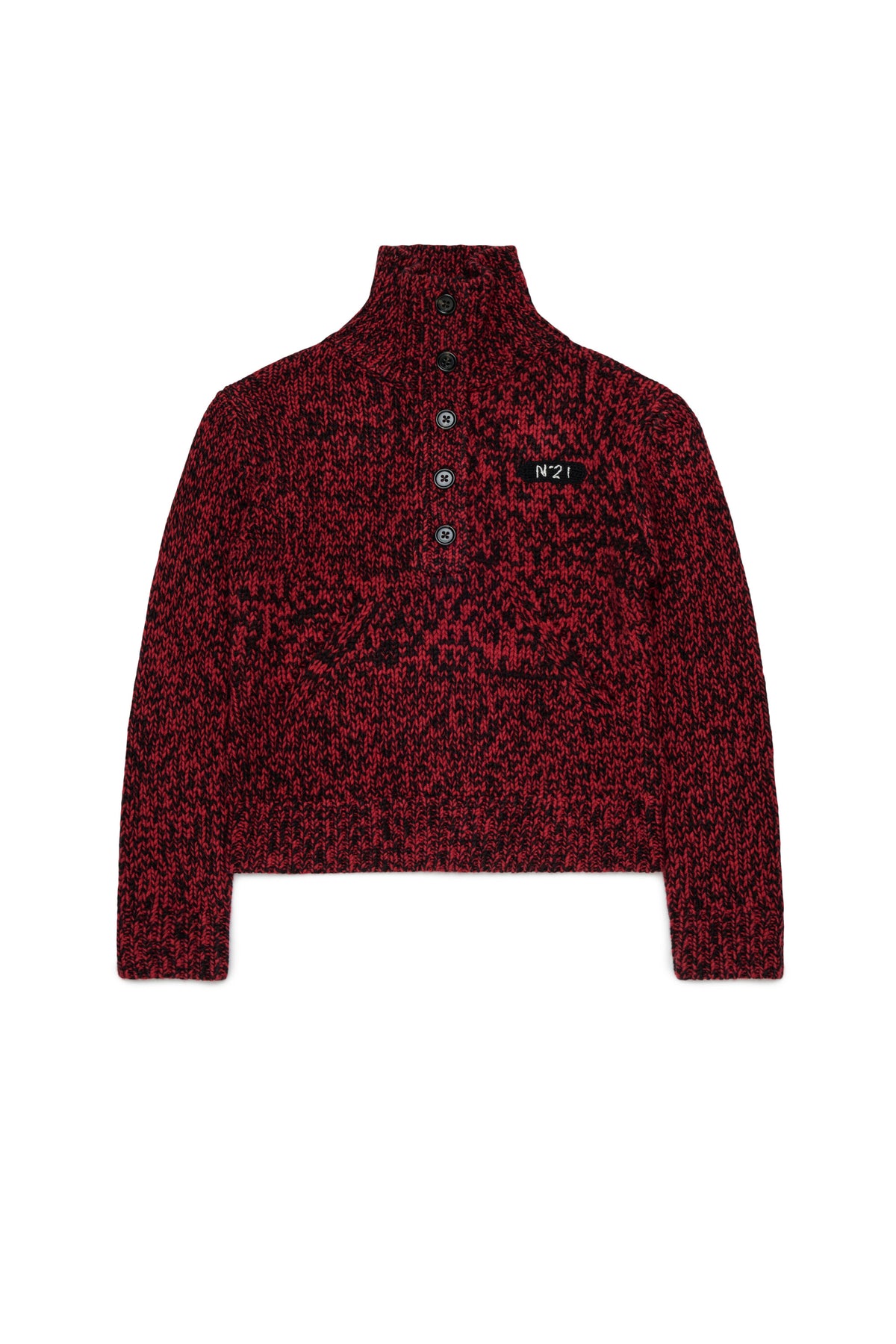 Wool blend pullover with logo