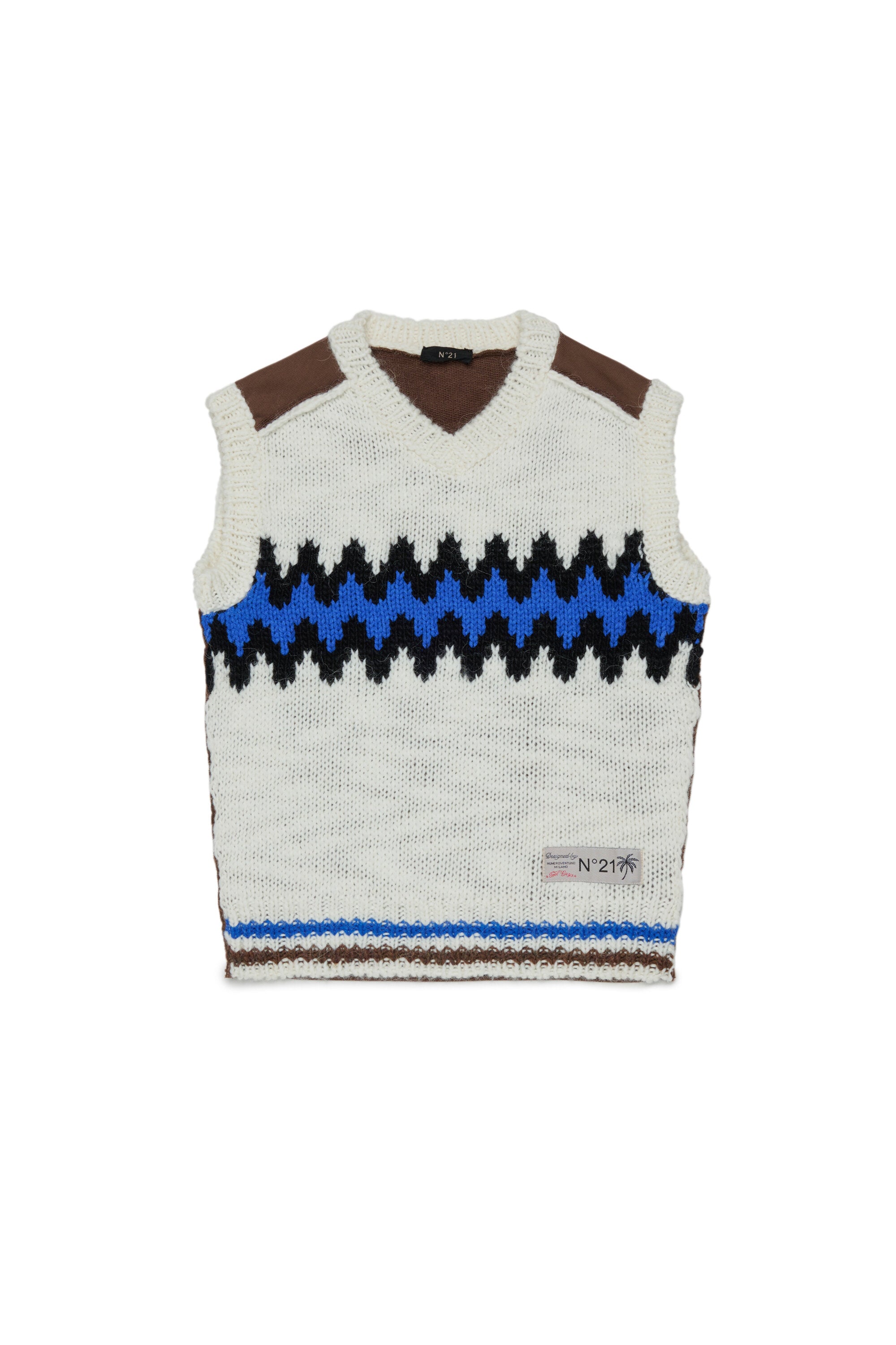 Knitted vest with logo
