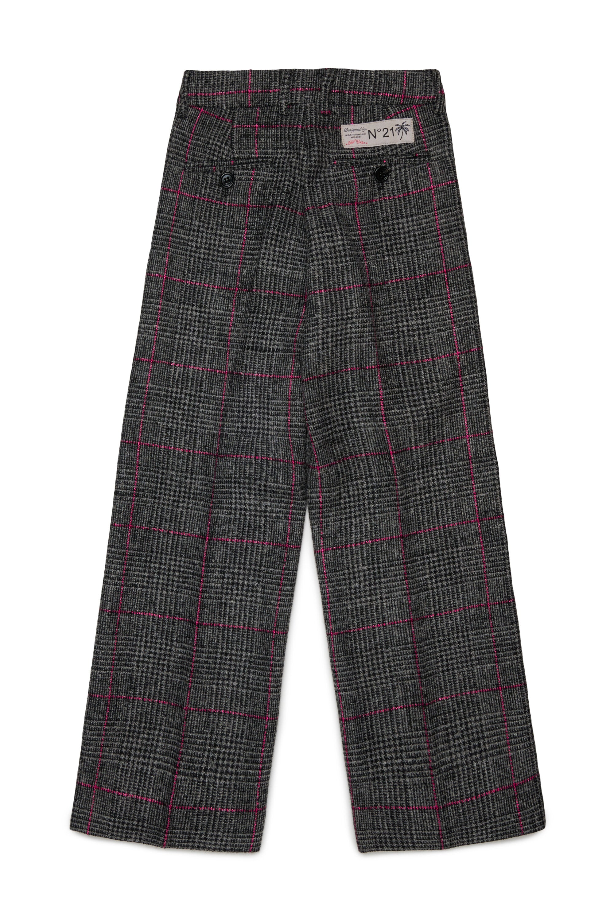 Formal check-pattern pants