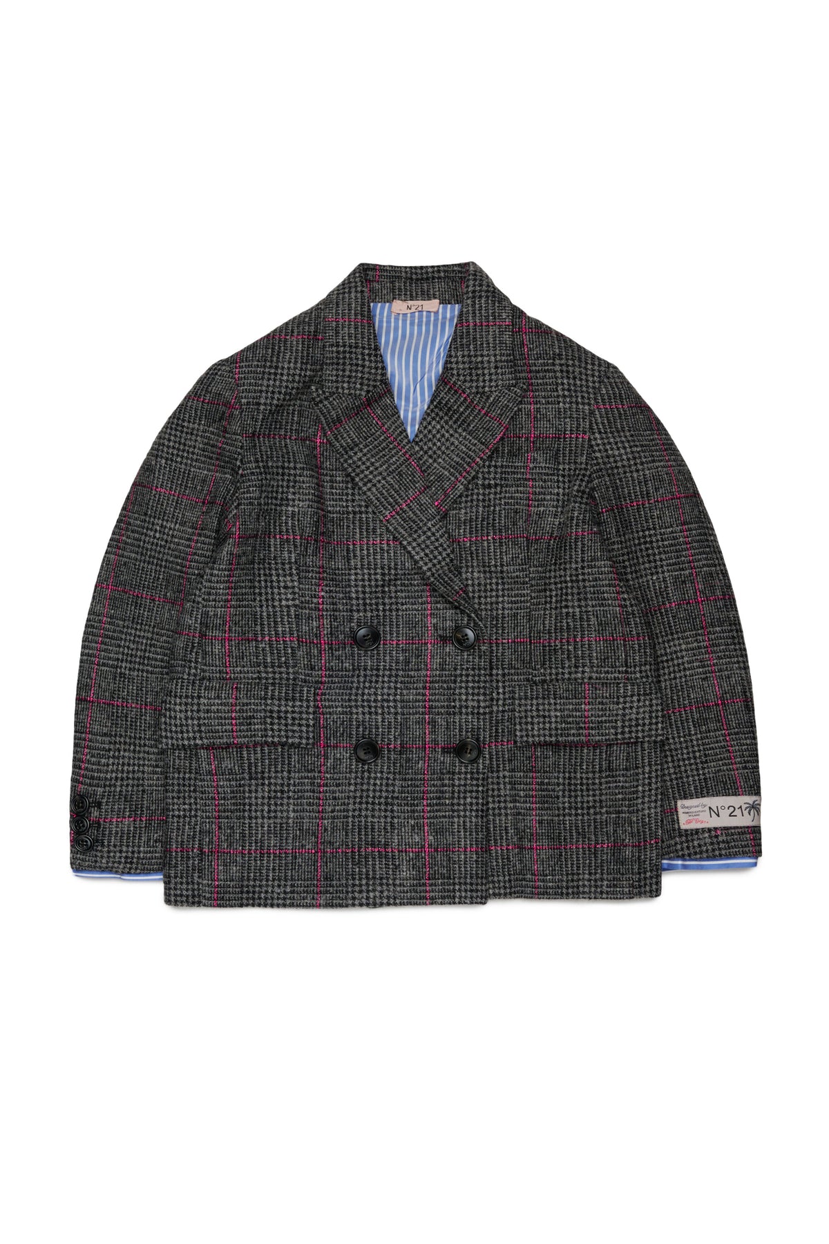 Double-breasted blazer with logo