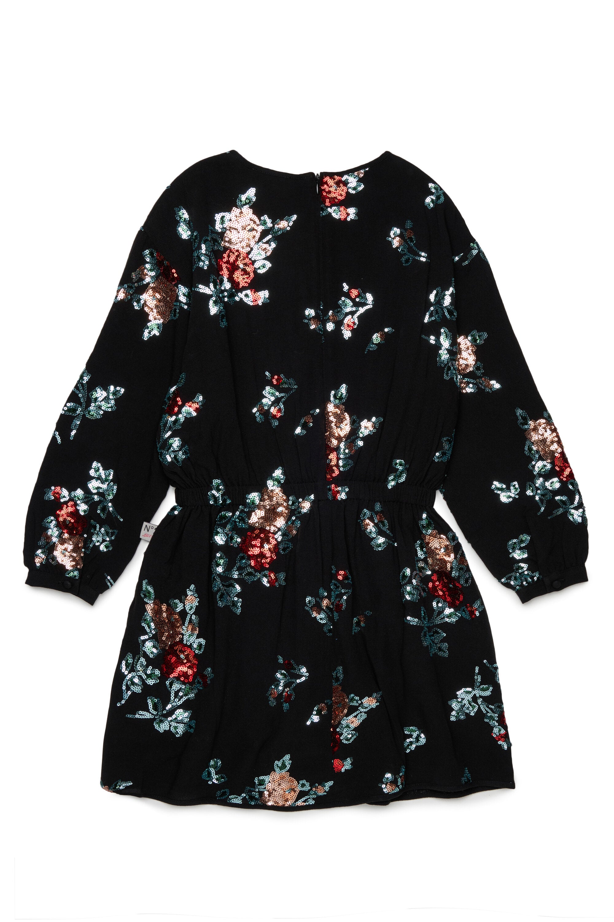Short dress with floral sequins