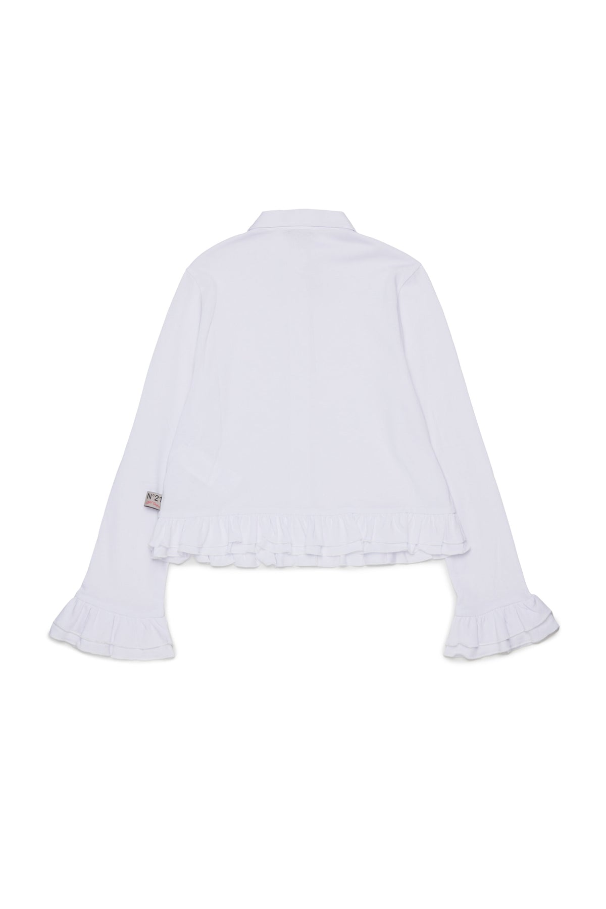Long-sleeve shirt with ruffles