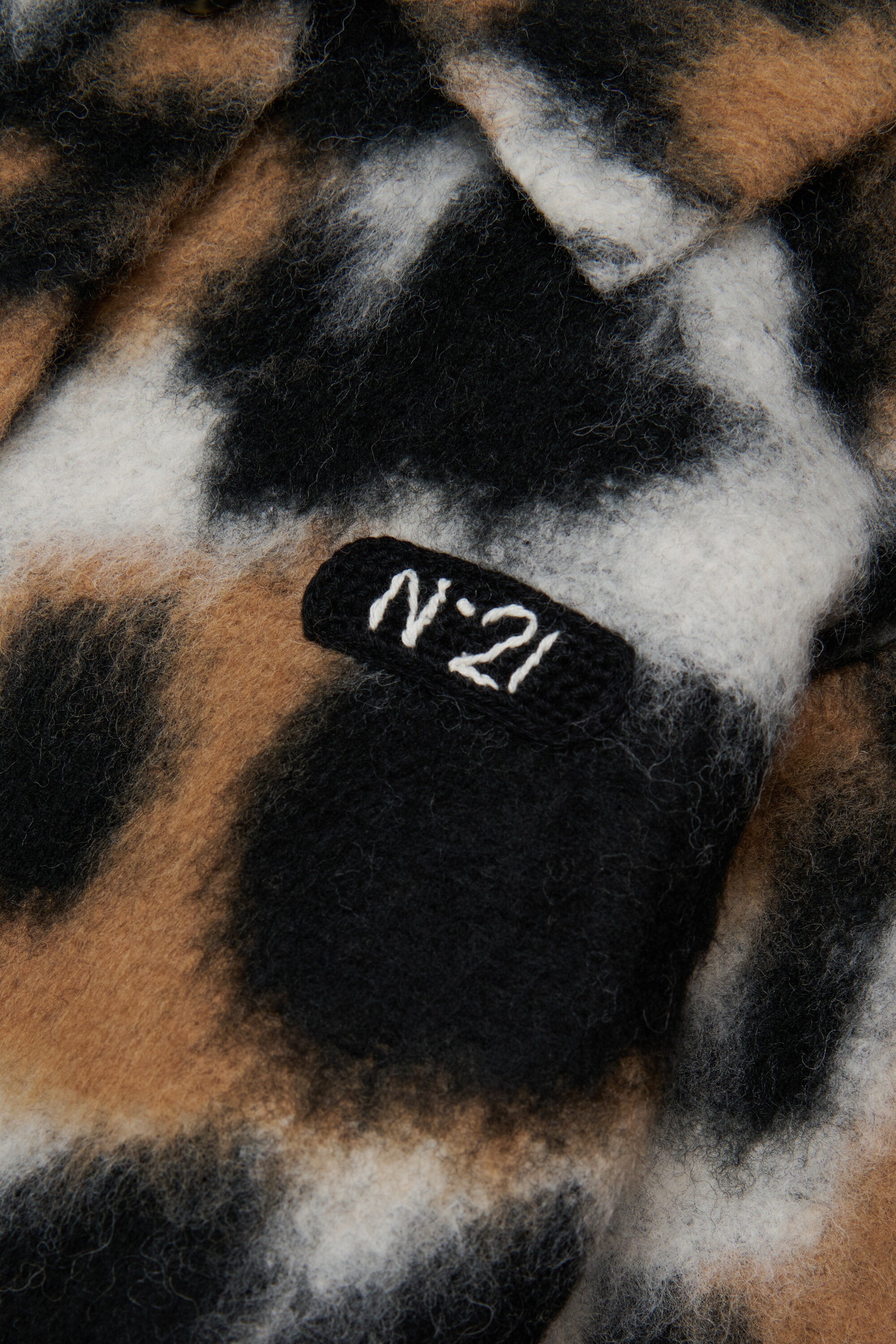 Animal print faux fur coat