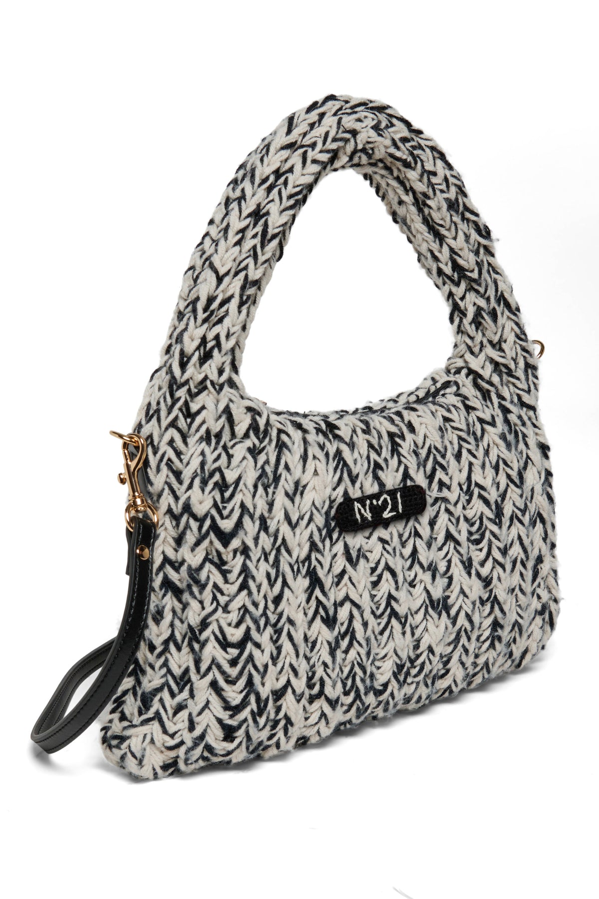 Knitted cross-body bag