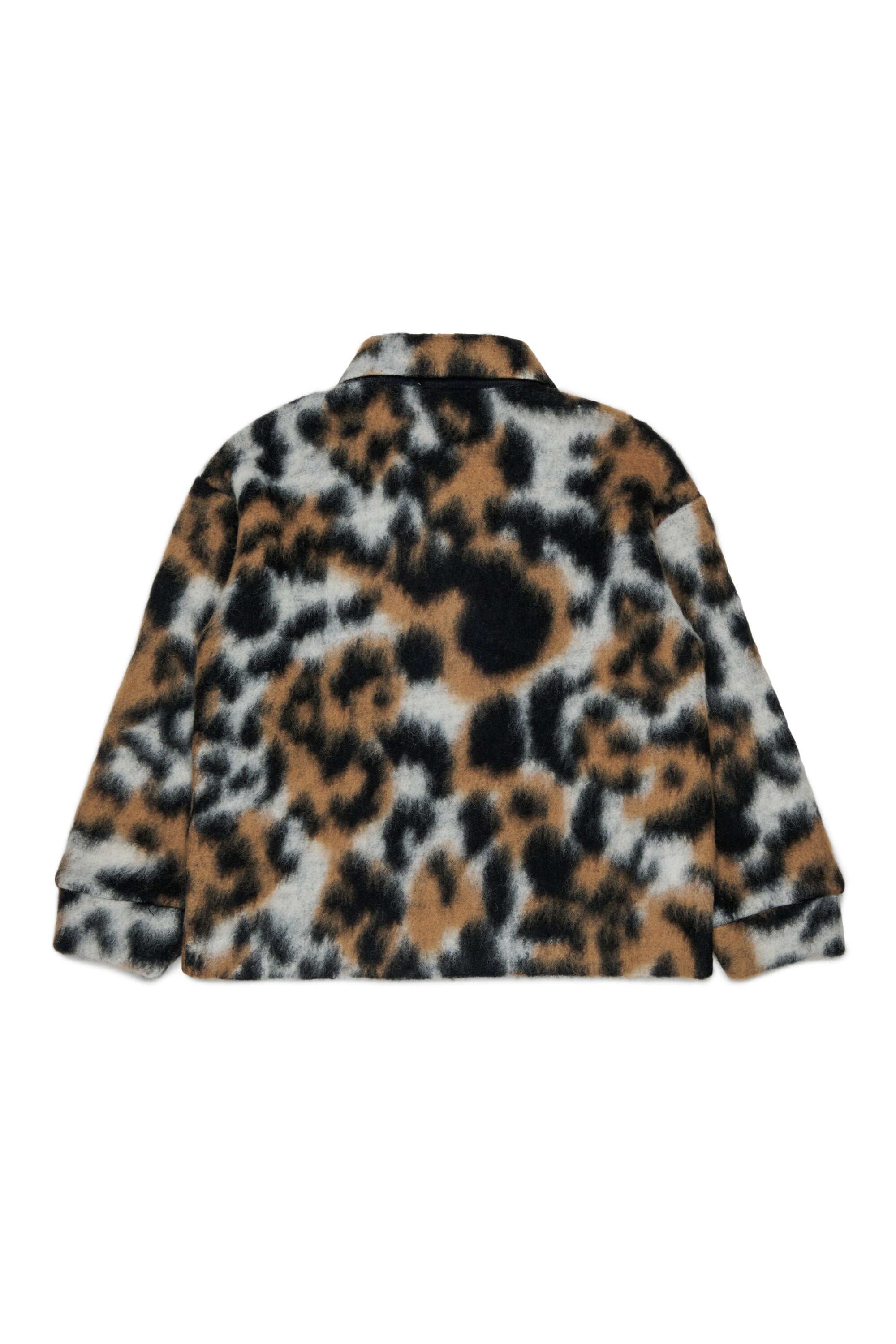 Animal print pullover with collar