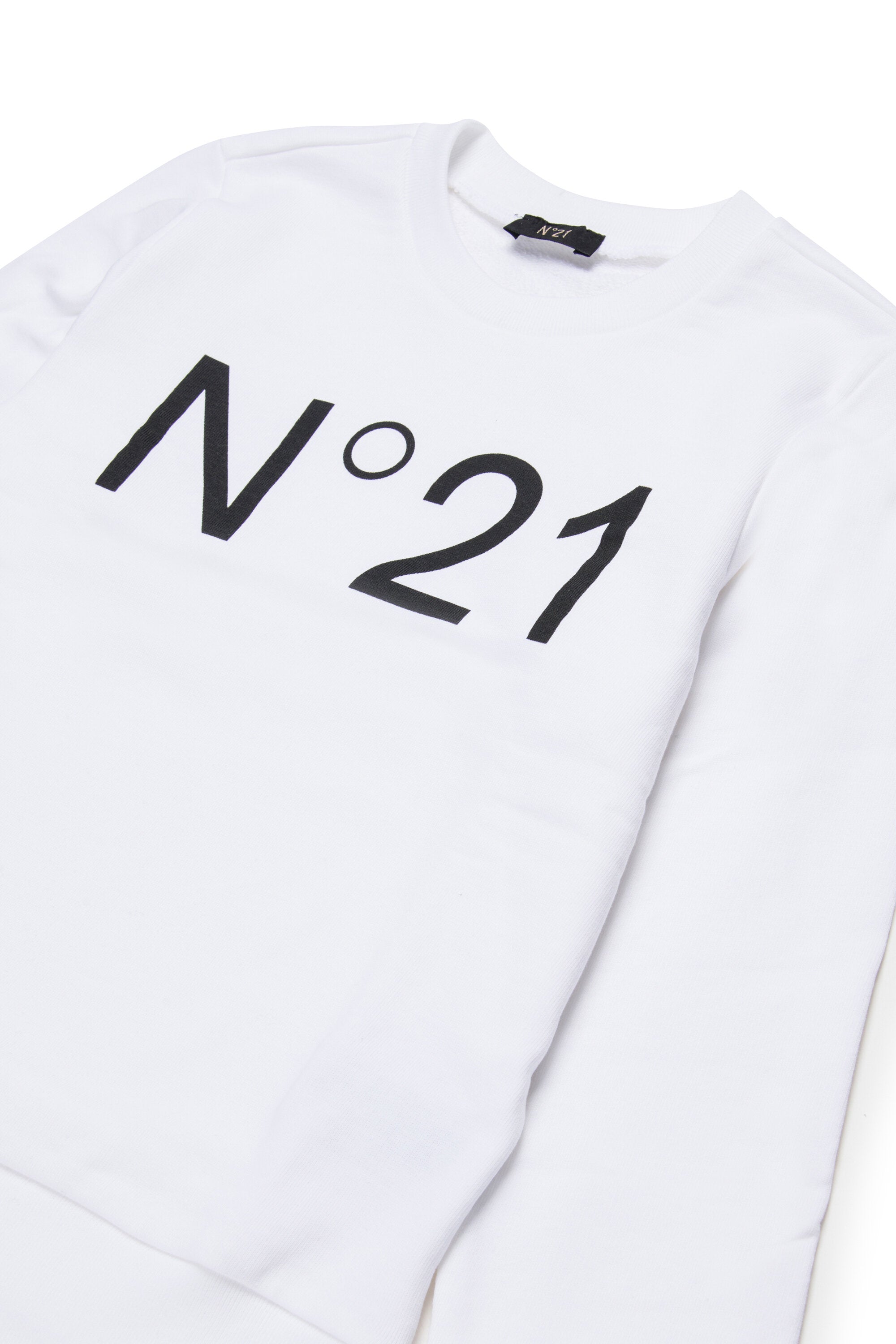 Cotton crew-neck sweatshirt with logo