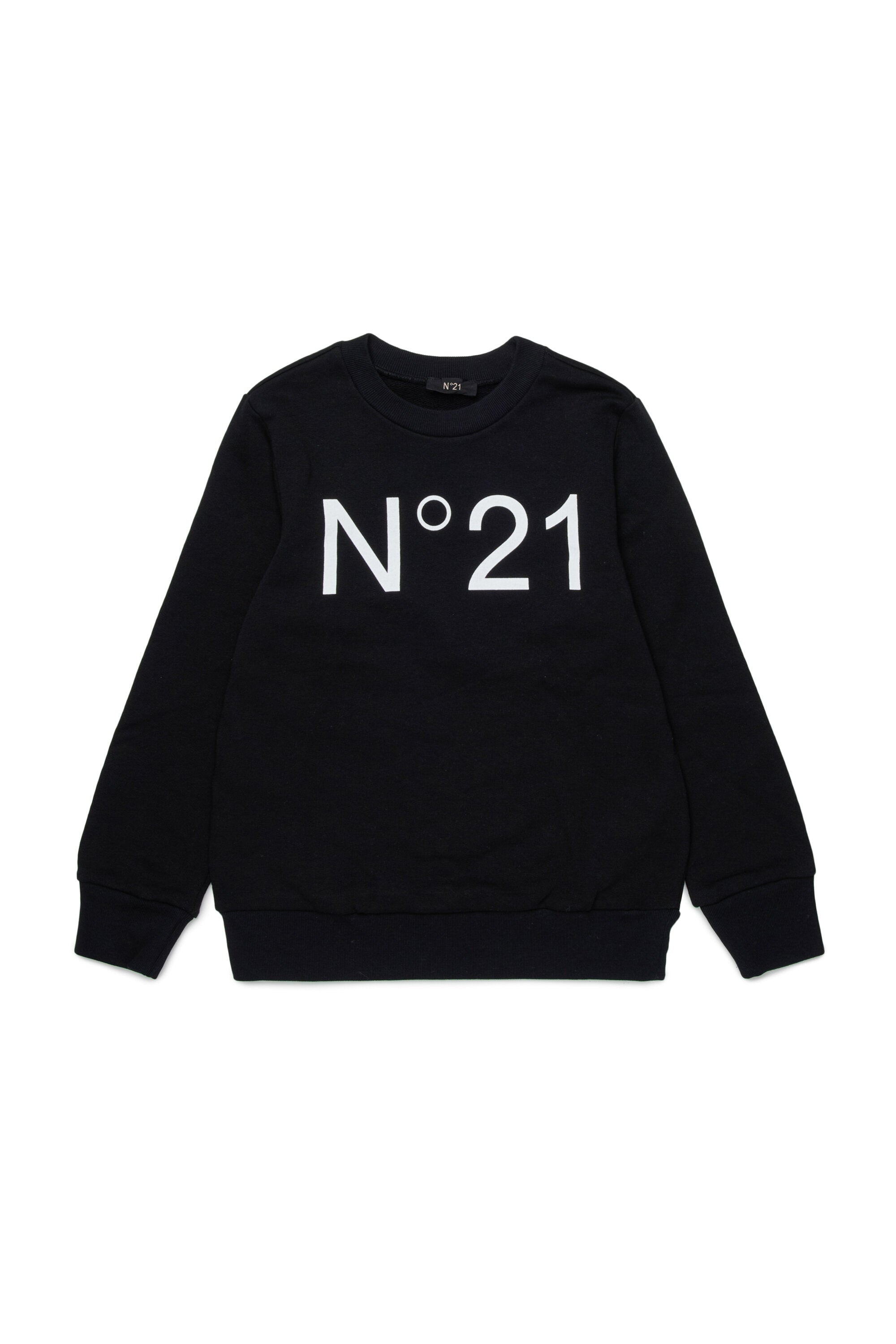 Cotton crew-neck sweatshirt with logo