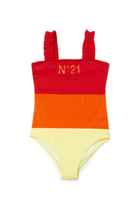 Multicolor lycra one-piece swimsuit