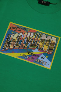 T-shirt with postcard graphics