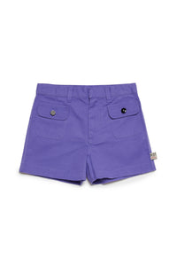 Gabardine shorts with jewel buttons