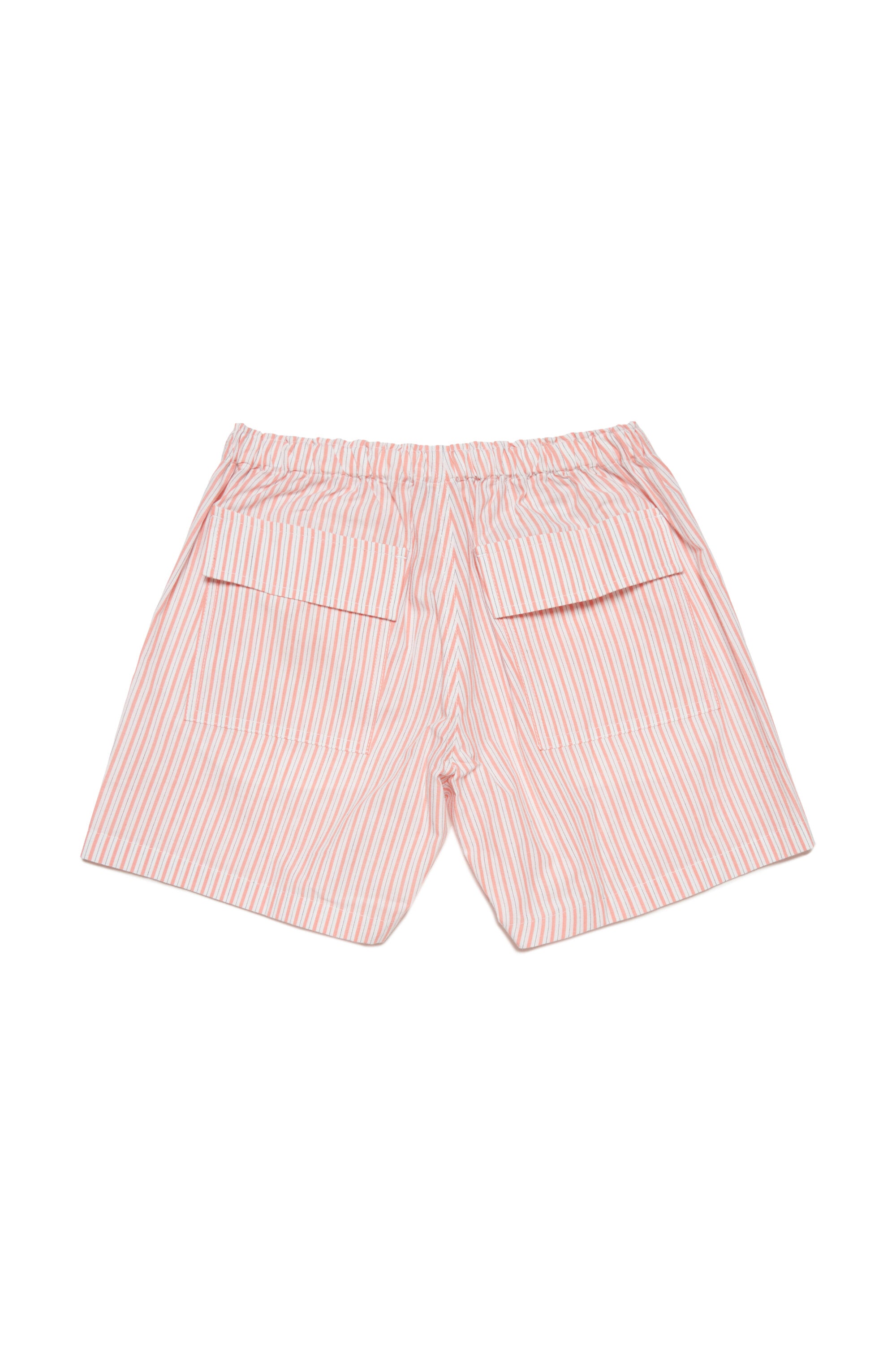 Striped poplin branded shorts