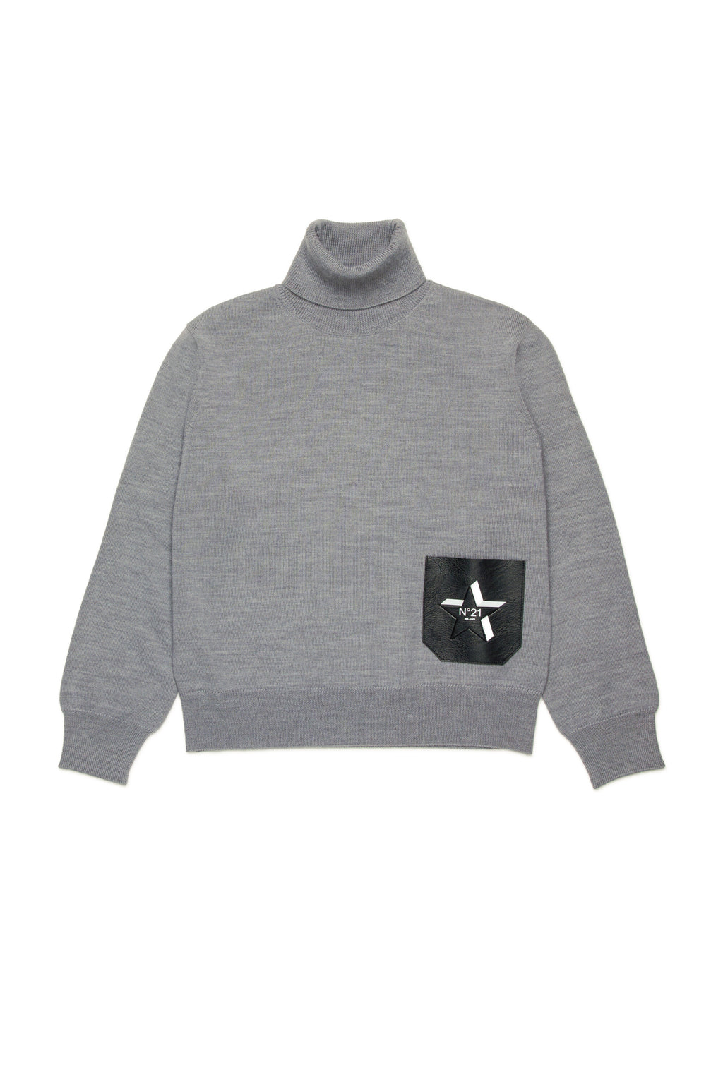 Wool-blend sweater with star patch