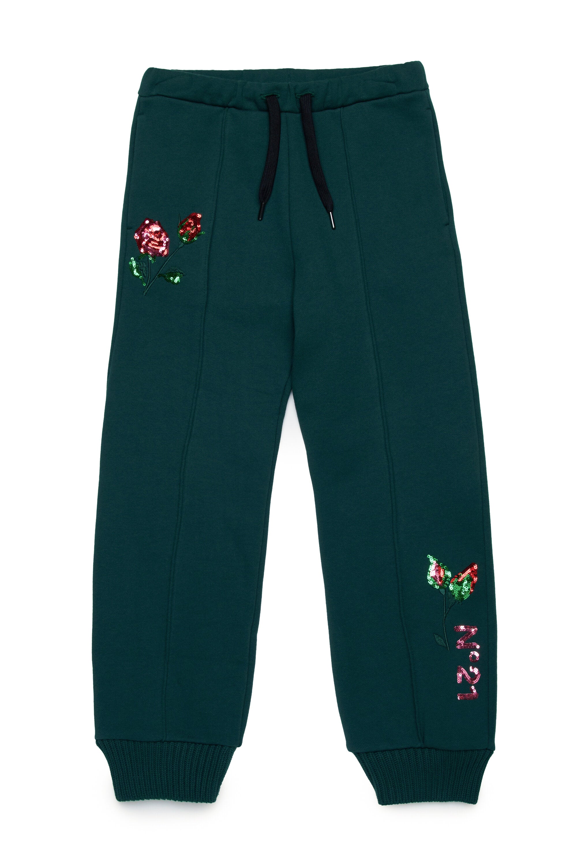 Jogger trousers with sequin embroidery