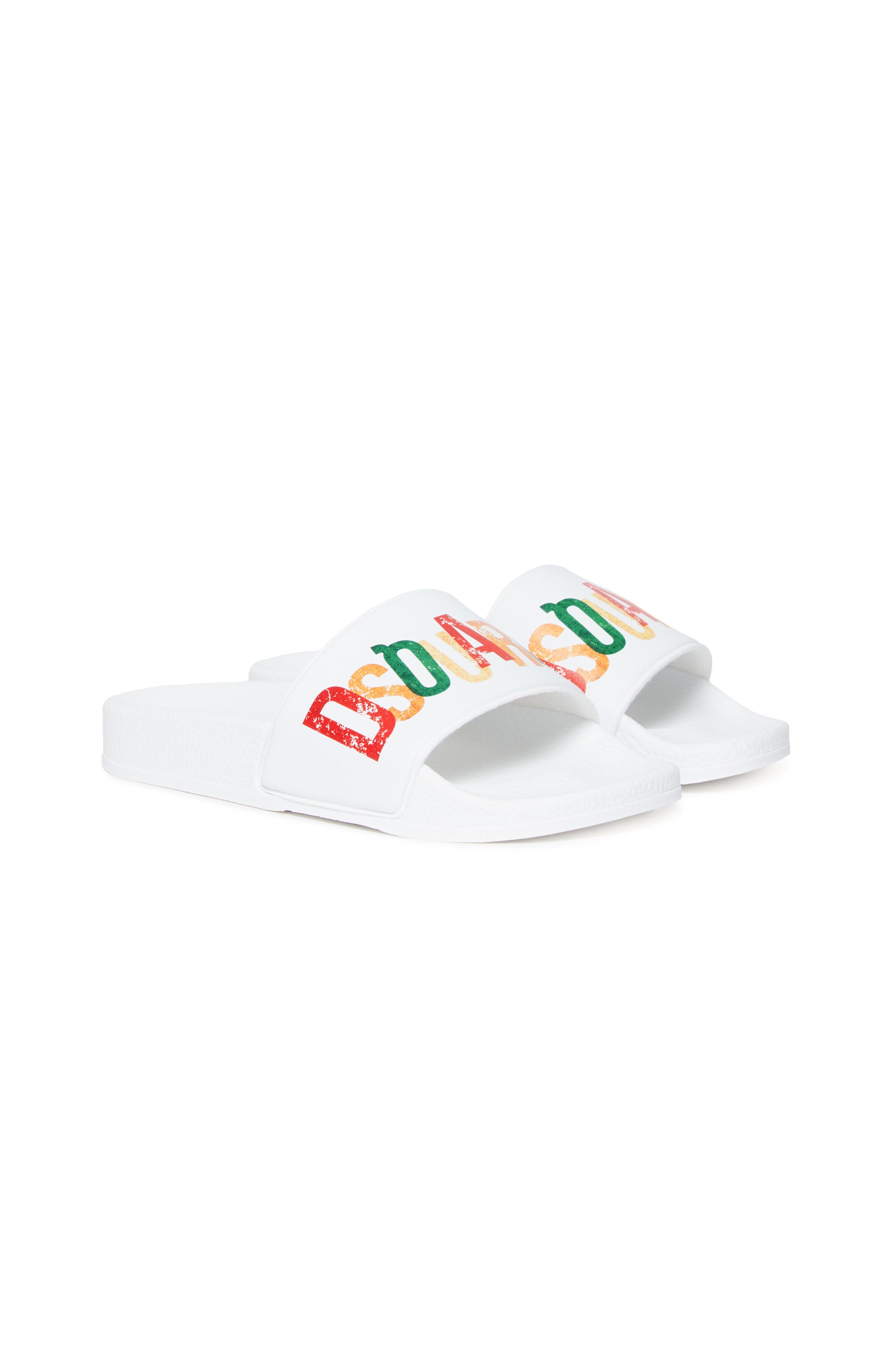 Multicolor branded slide slippers