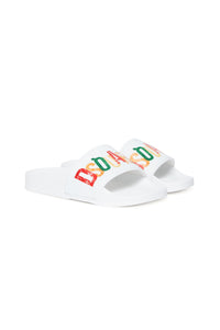 Multicolor branded slide slippers