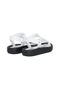 Ribbon sandals with numeric logo