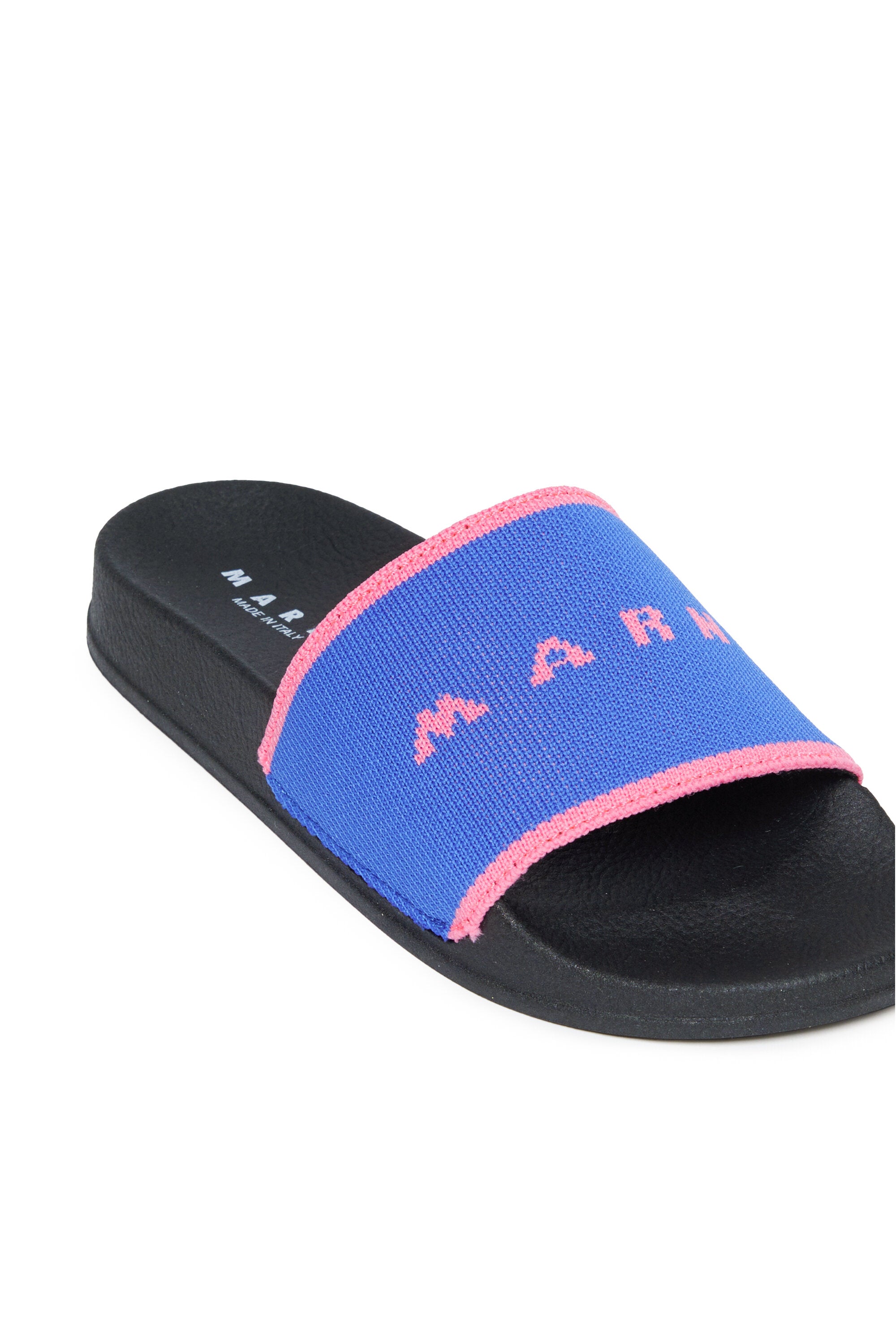 Branded fabric slide slippers