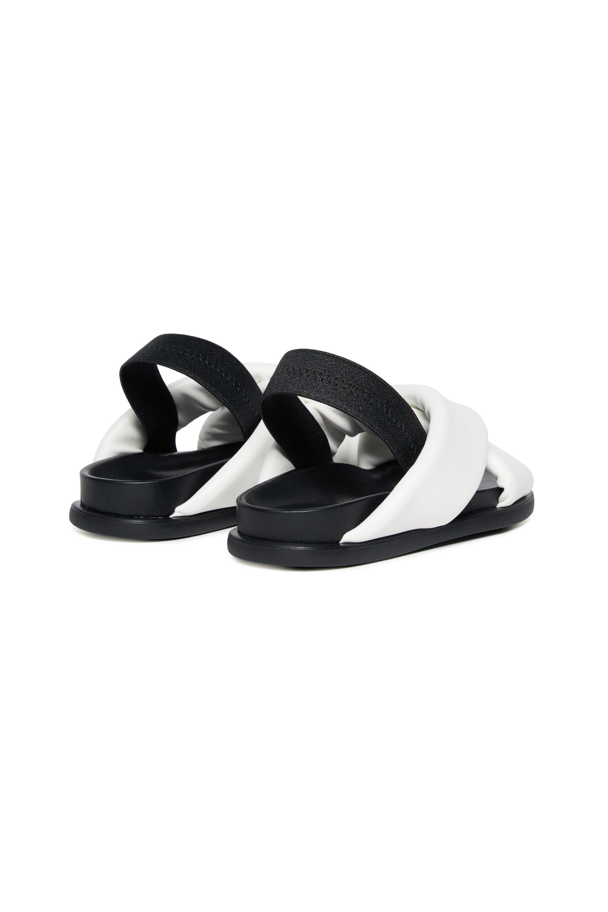 Criss-cross sandals in faux leather