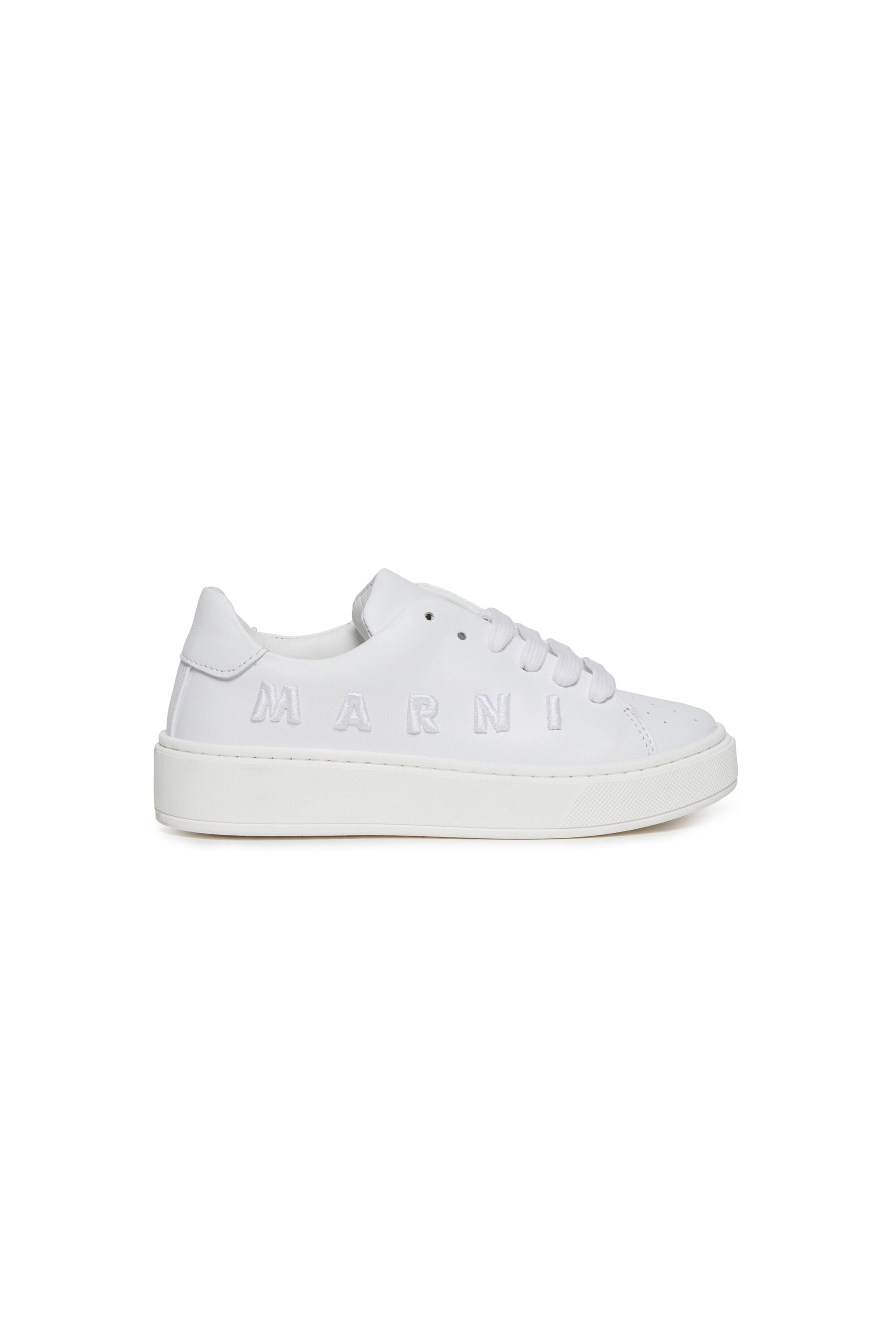 Branded leather low trainers