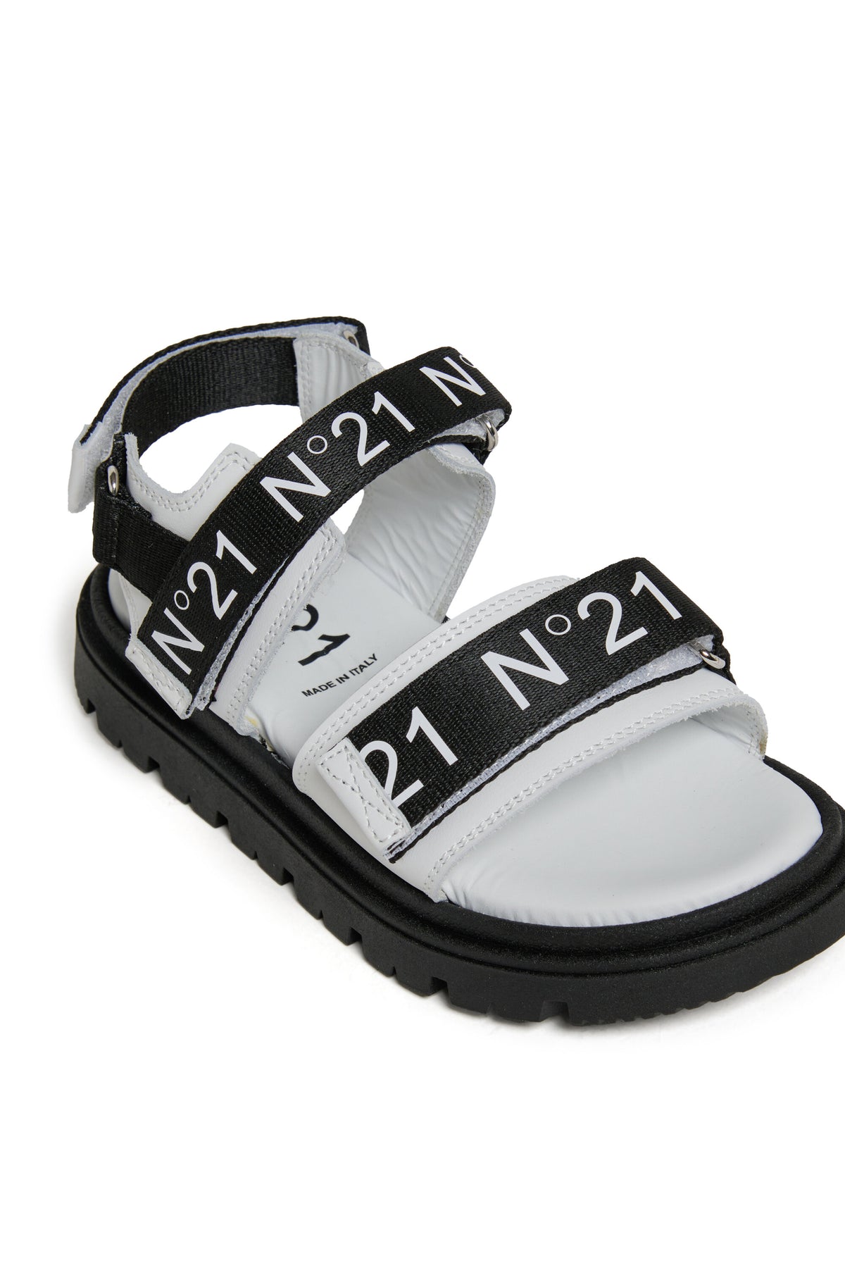 Platform sandals with logoed straps