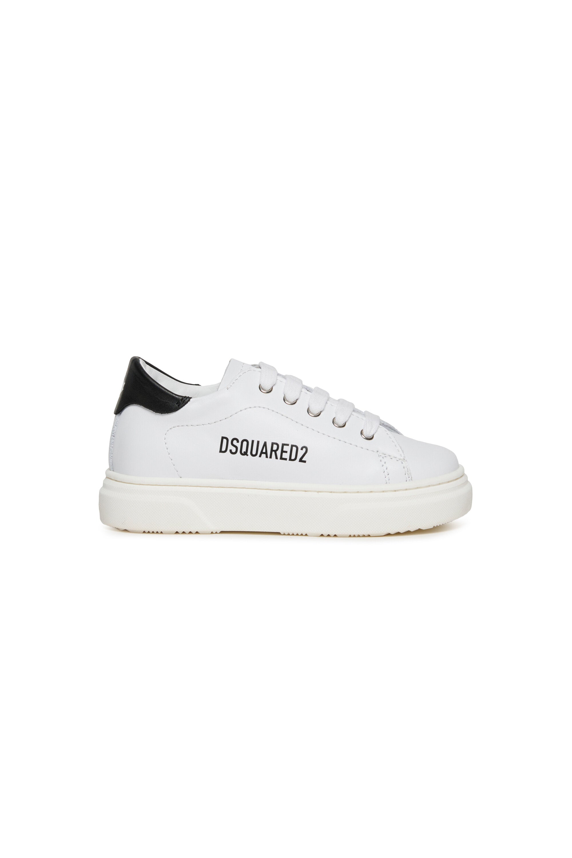 Low leather trainers with logo