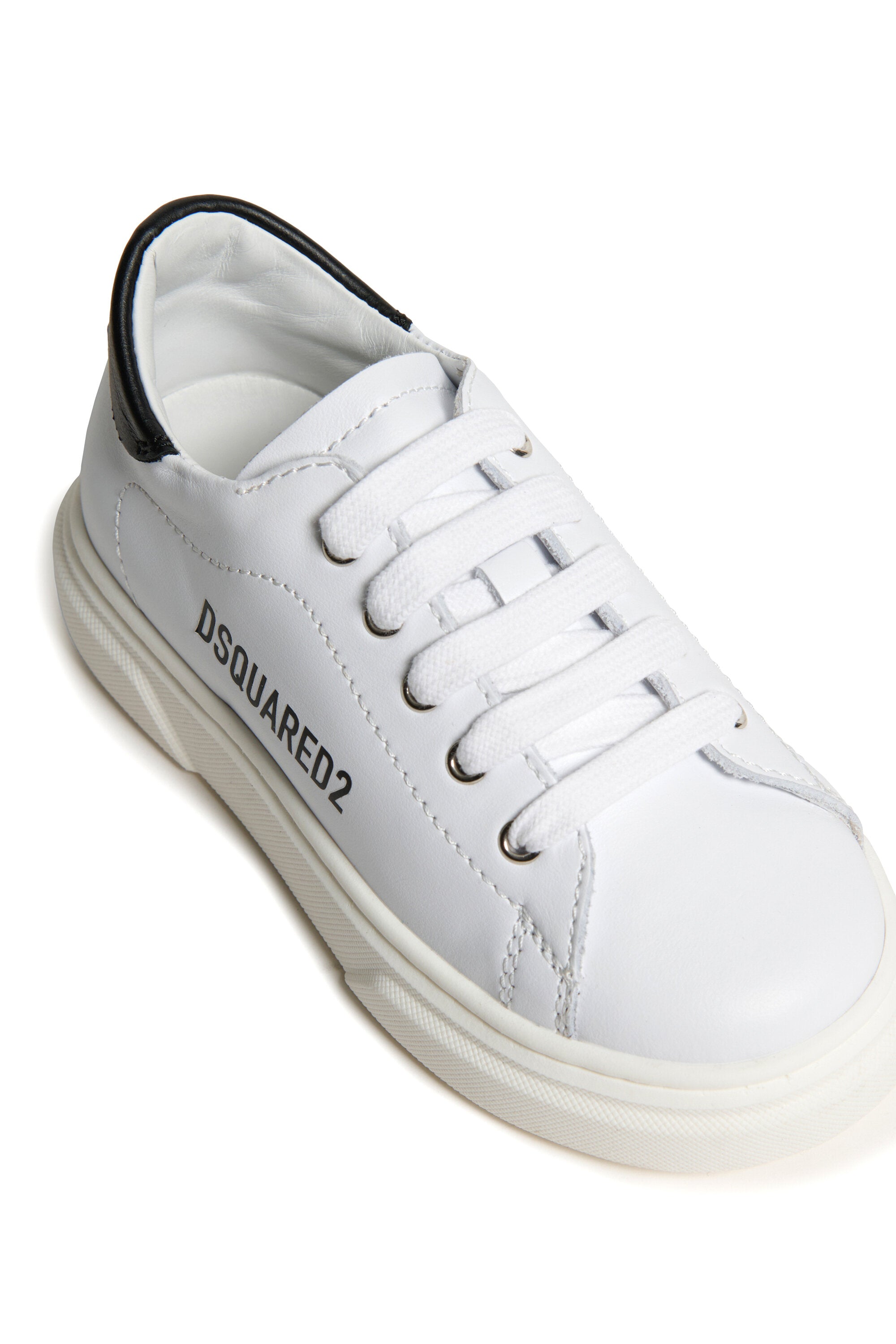 Low leather trainers with logo