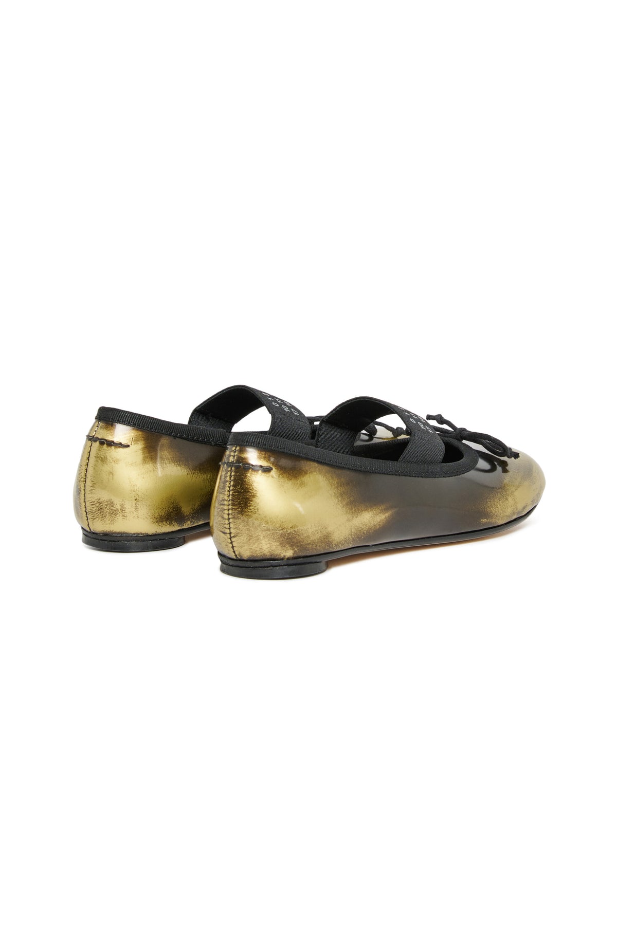 Two-tone leather ballet flats