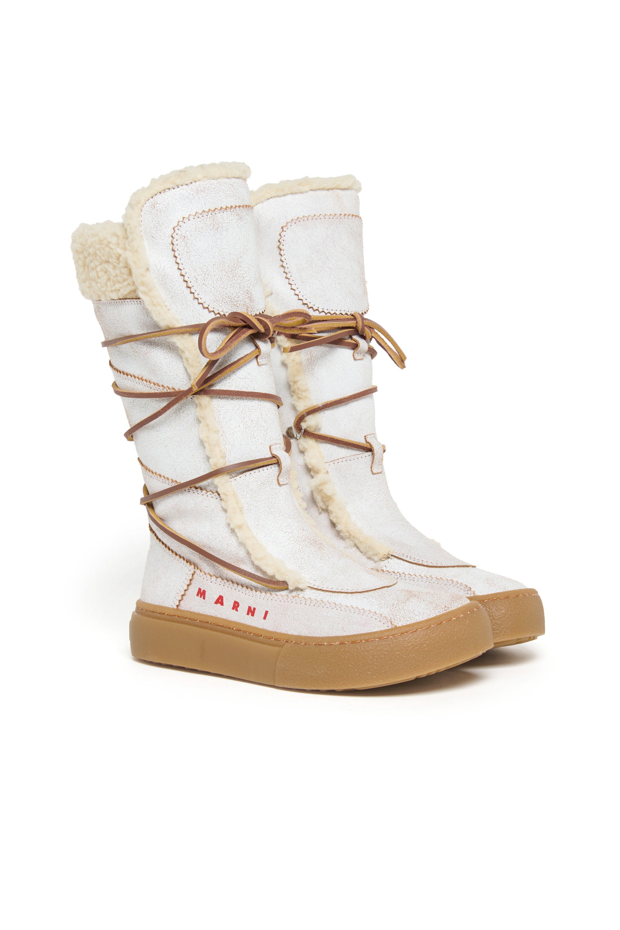 Tall snow boots with teddy interior
