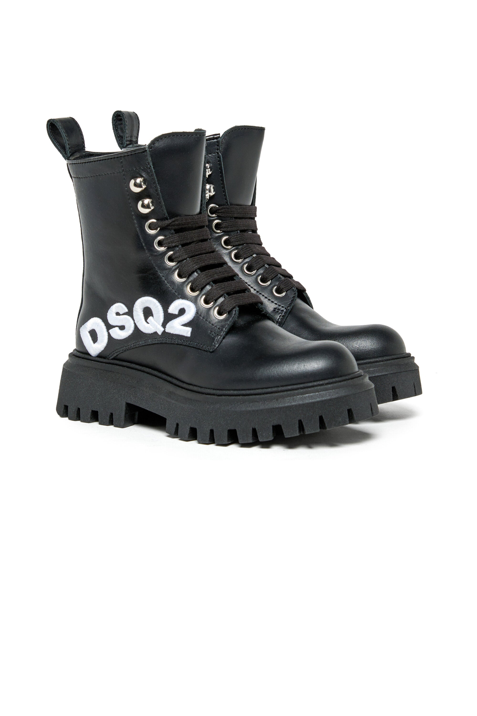 DSQ2 logo combat boots