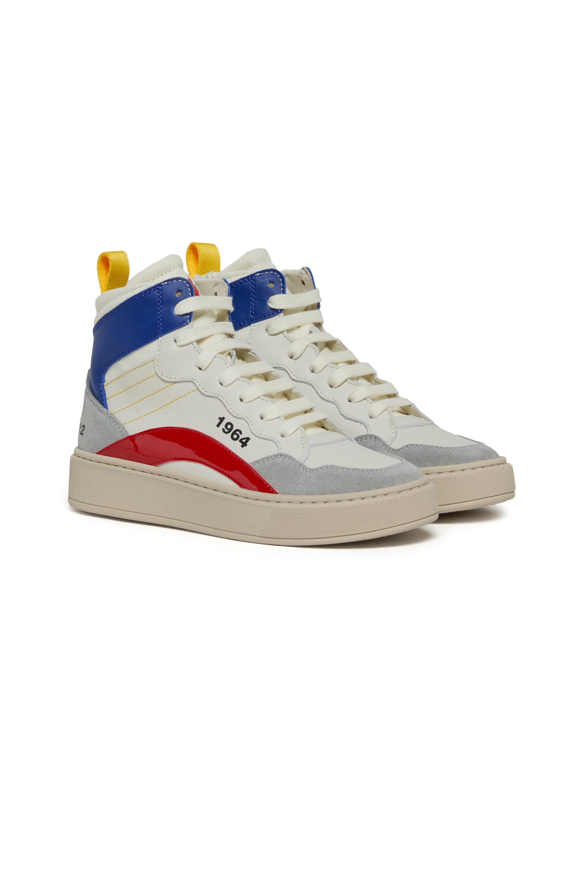 High-top colour-block sneakers with logo