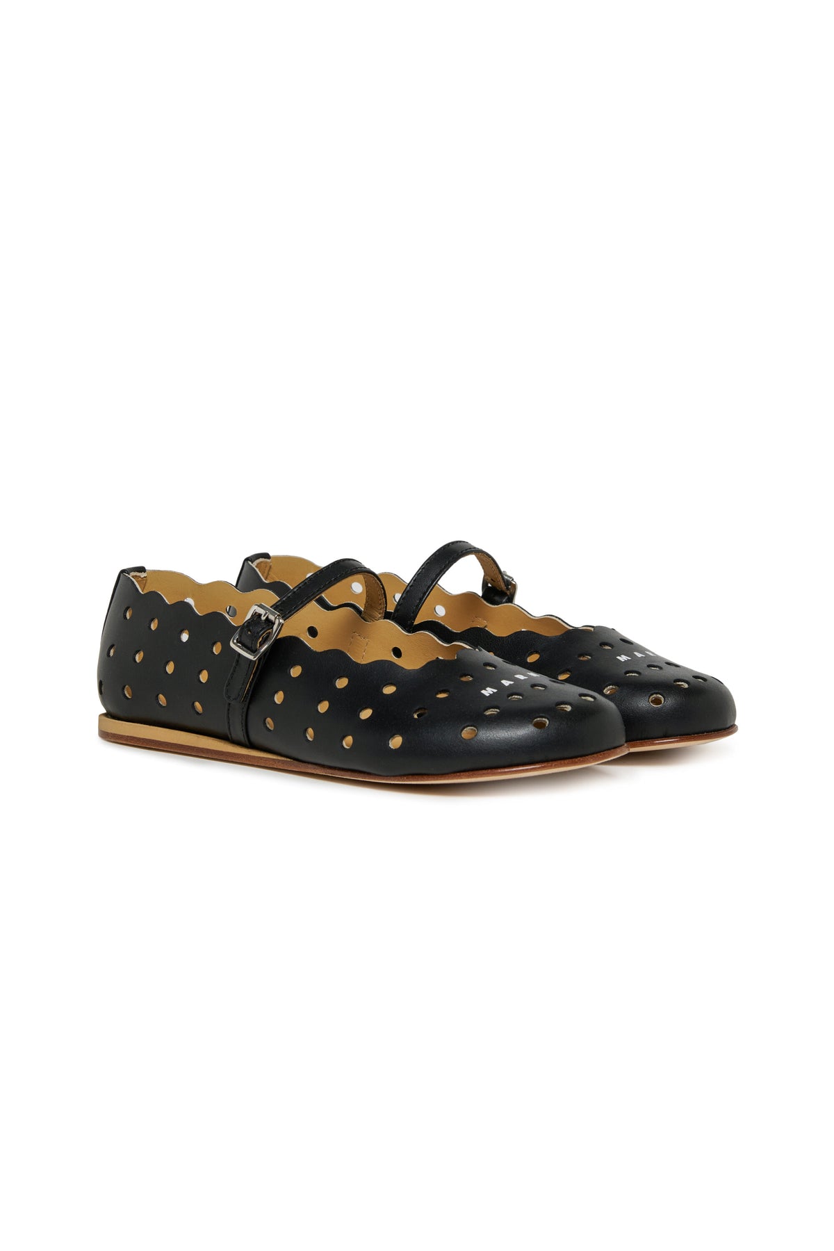 Perforated ballerina with logo
