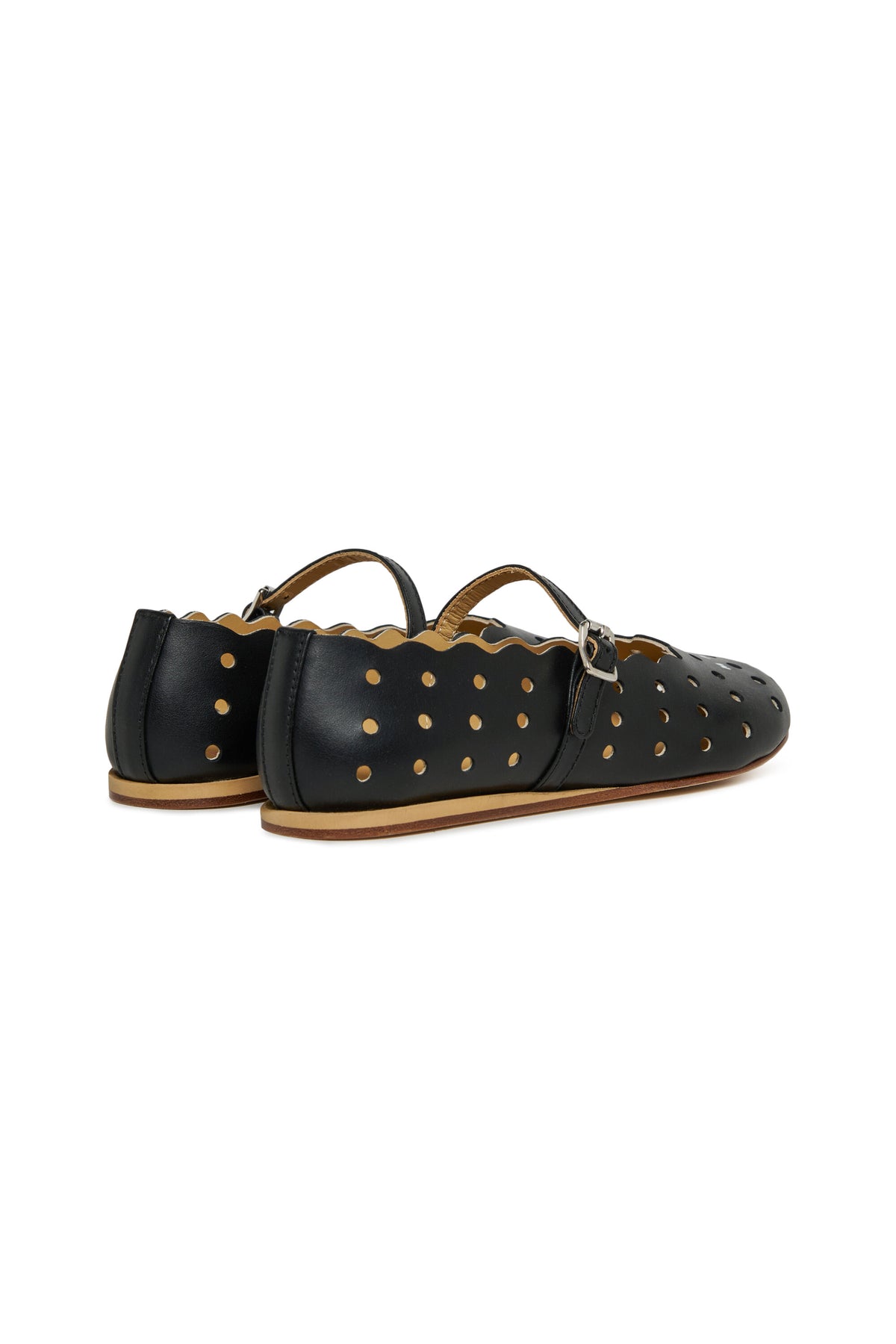 Perforated ballerina with logo