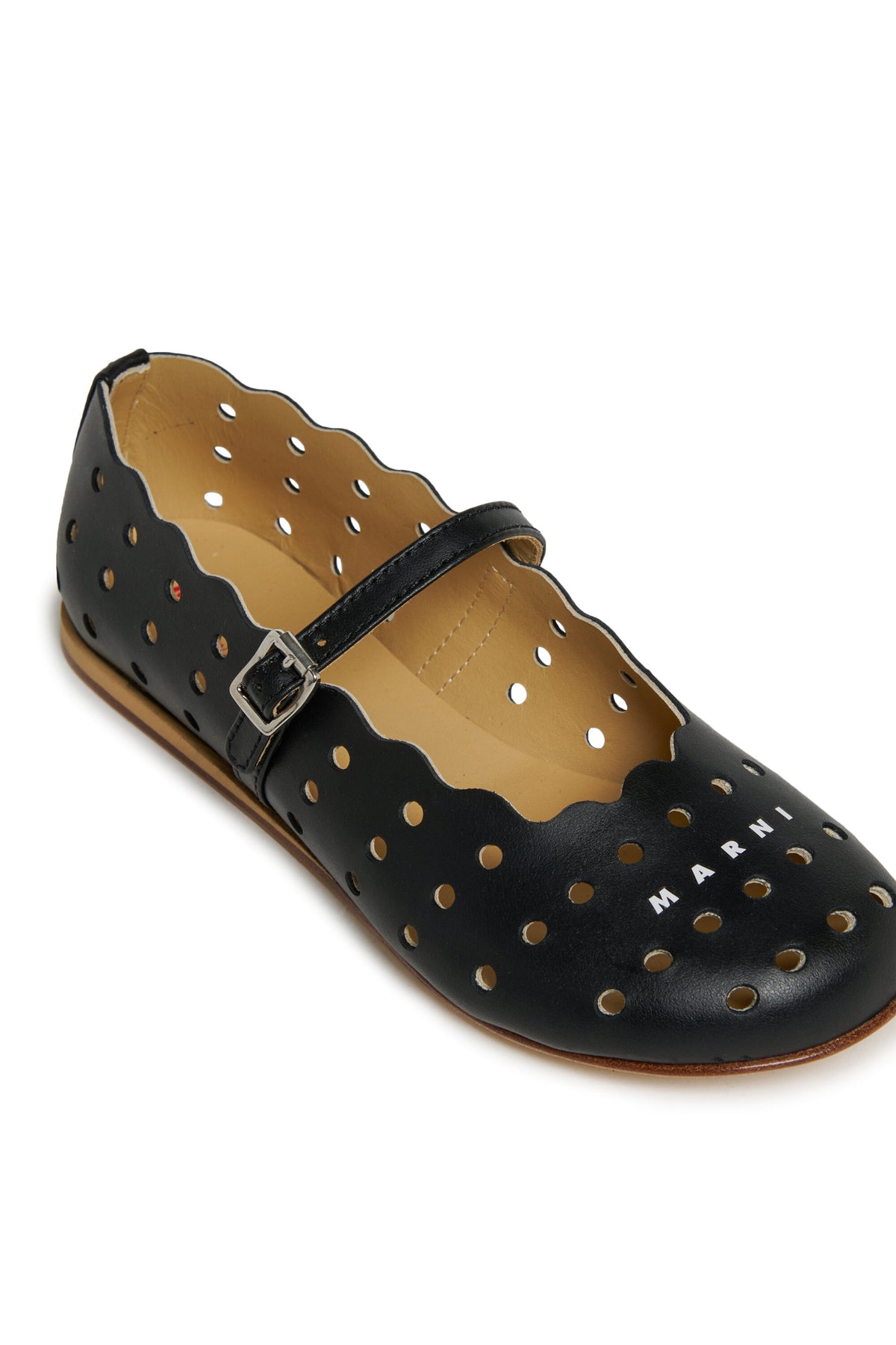 Perforated ballerina with logo