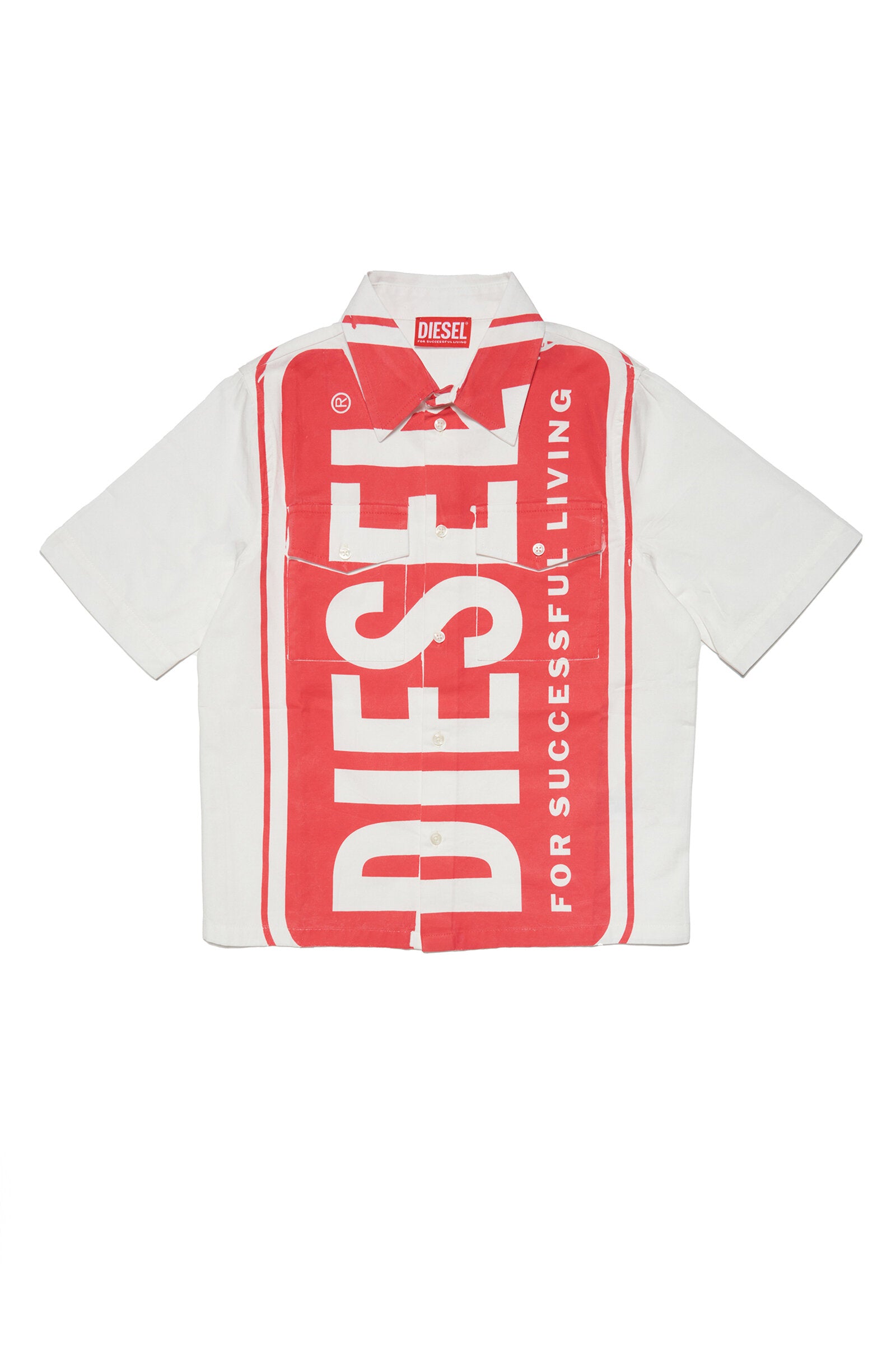 Red extra-large logo twill shirt