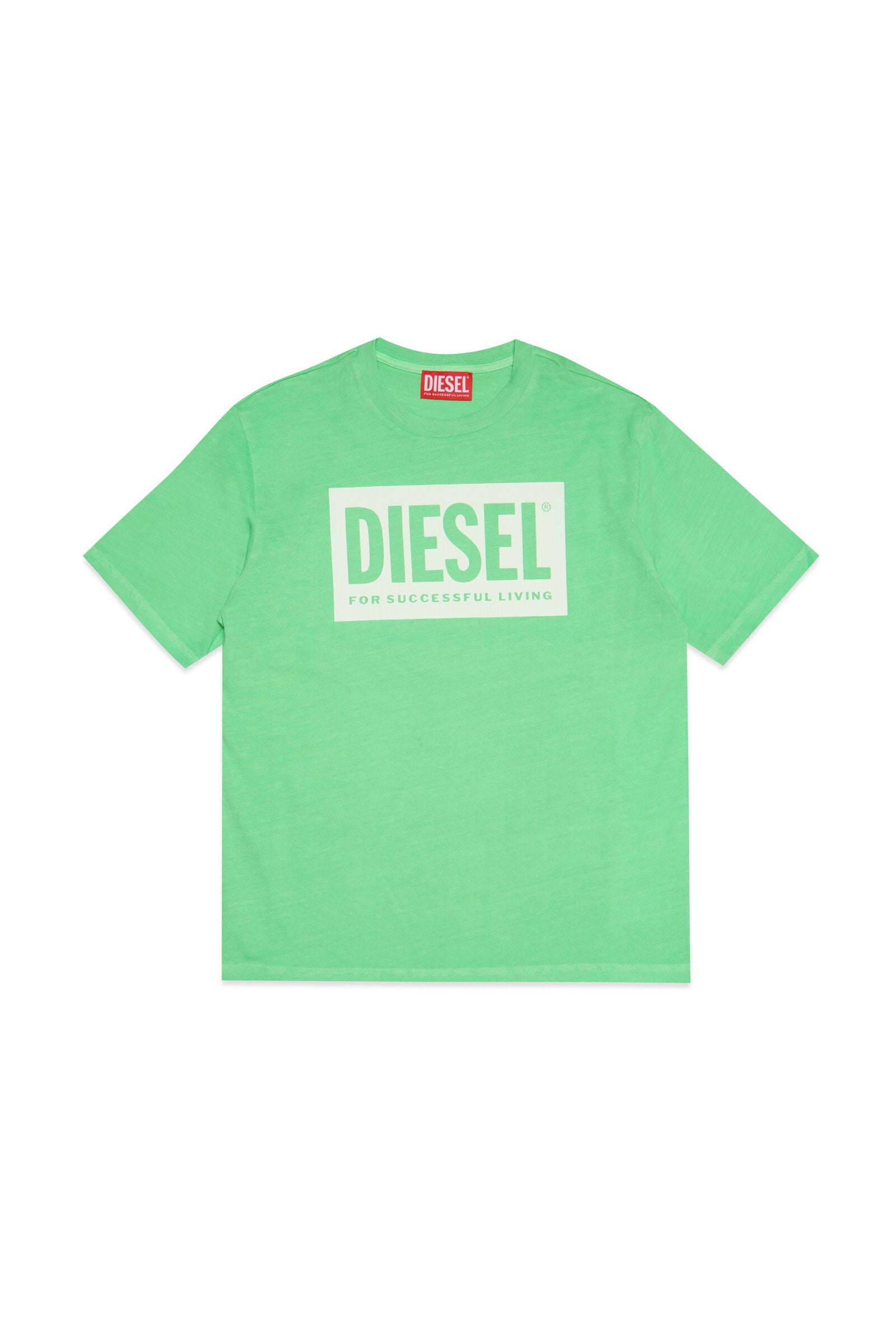Fluorescent green T-shirt in jersey with logo
