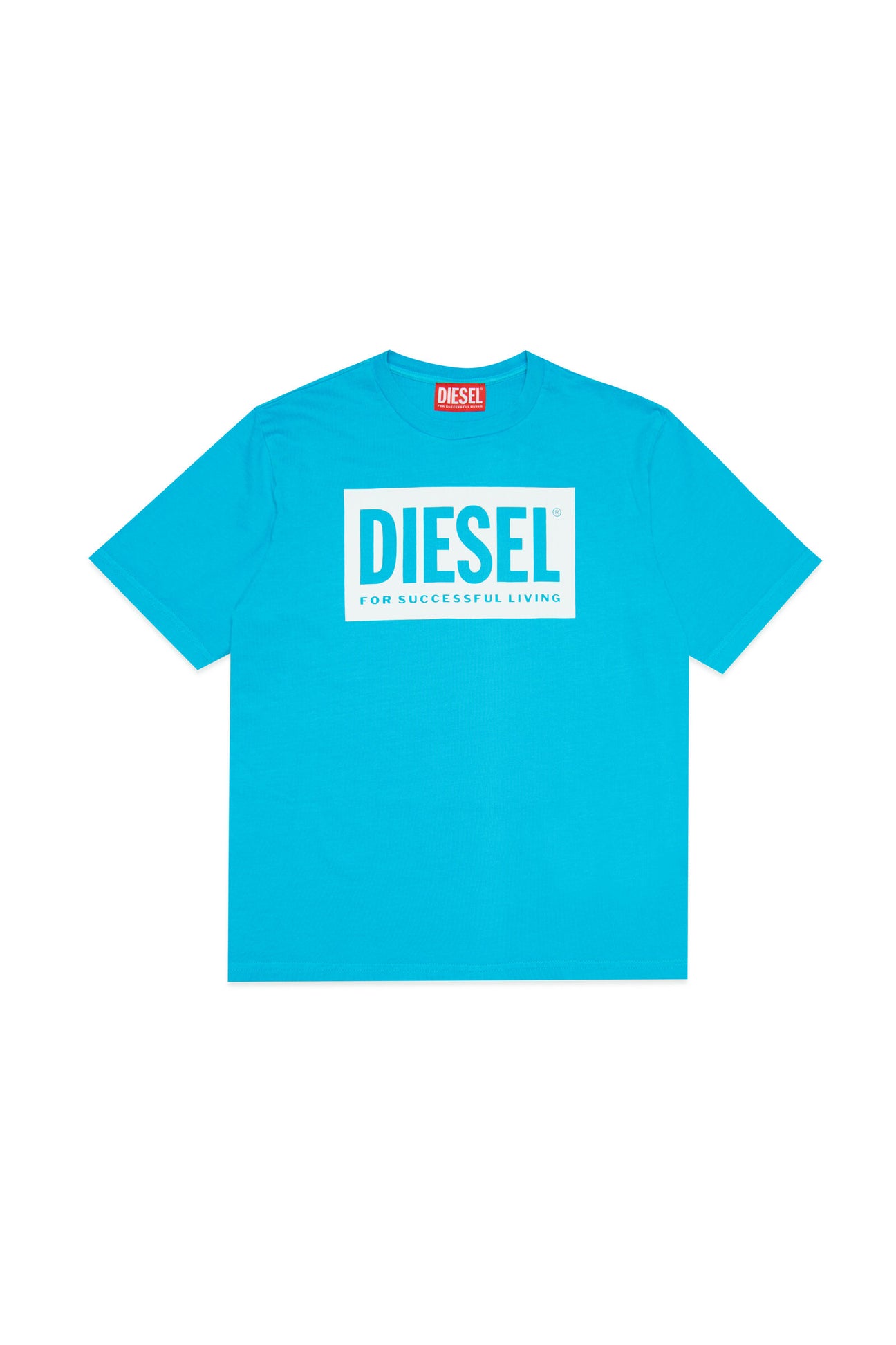 Fluorescent blue T-shirt in jersey with logo Fluorescent blue T-shirt in jersey with logo