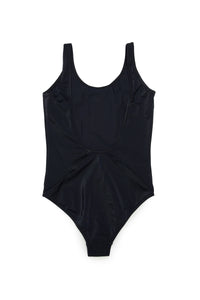Black one-piece swimming costume in lycra with logo