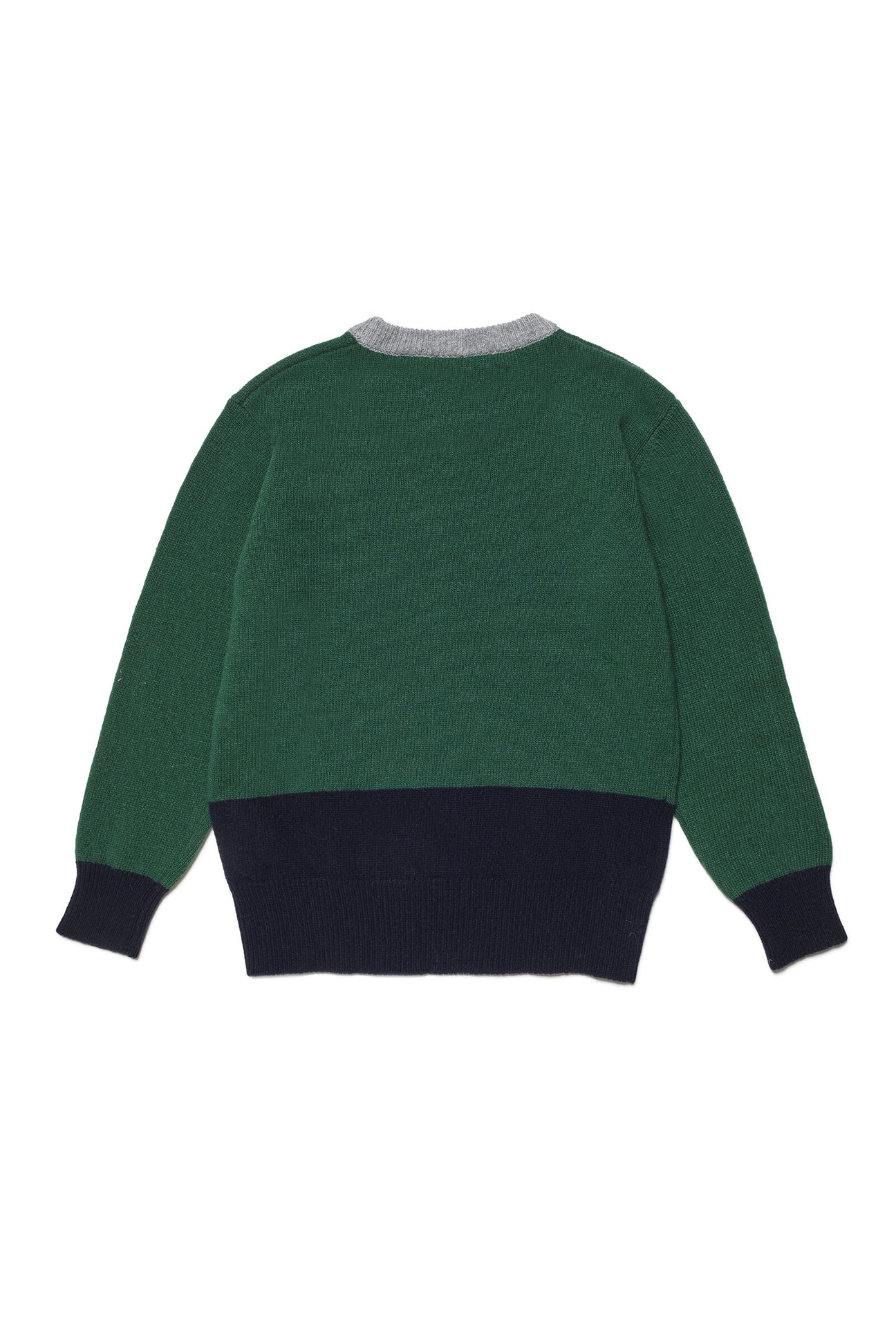 Colorblock wool-blend crew-neck sweater with logo Colorblock wool-blend crew-neck sweater with logo