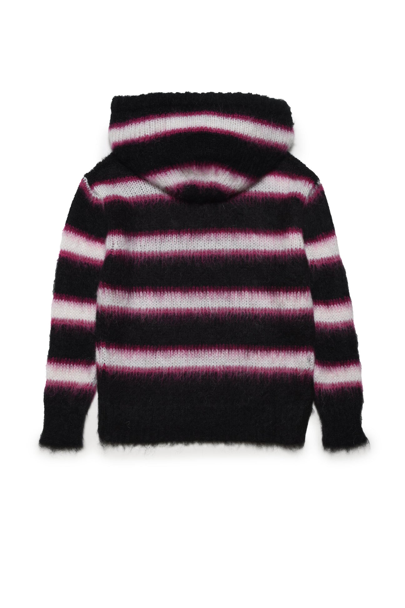 Striped wool-blend mohair hooded sweater Striped wool-blend mohair hooded sweater