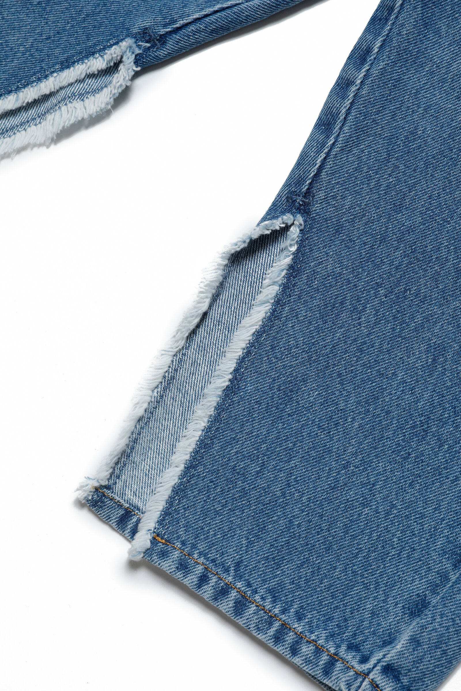 Medium blue shaded wide fit jeans